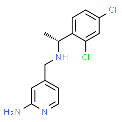 ChemSpider 2D Image | 4-({[(1R)-1-(2,4-Dichlorophenyl)ethyl]amino}methyl)-2-pyridinamine | C14H15Cl2N3
