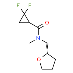 ChemSpider 2D Image | 2,2-Difluoro-N-methyl-N-[(2S)-tetrahydro-2-furanylmethyl]cyclopropanecarboxamide | C10H15F2NO2
