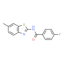 ChemSpider 2D Image | 4-Fluoro-N-(6-methyl-1,3-benzothiazol-2-yl)benzamide | C15H11FN2OS