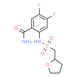 ChemSpider 2D Image | 4,5-Difluoro-2-{[(tetrahydro-2-furanylmethyl)sulfonyl]amino}benzamide | C12H14F2N2O4S
