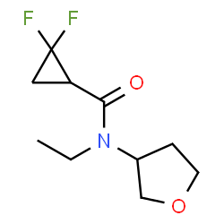 ChemSpider 2D Image | N-Ethyl-2,2-difluoro-N-(tetrahydro-3-furanyl)cyclopropanecarboxamide | C10H15F2NO2