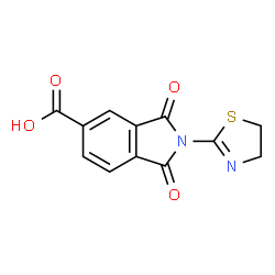 ChemSpider 2D Image | 2-(4,5-Dihydro-1,3-thiazol-2-yl)-1,3-dioxo-5-isoindolinecarboxylic acid | C12H8N2O4S