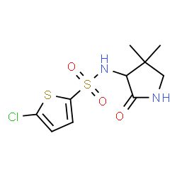 ChemSpider 2D Image | 5-Chloro-N-(4,4-dimethyl-2-oxo-3-pyrrolidinyl)-2-thiophenesulfonamide | C10H13ClN2O3S2