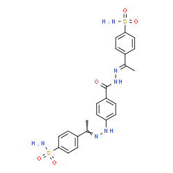 ChemSpider 2D Image | 4-[(1E)-N-(4-{(2E)-2-[1-(4-Sulfamoylphenyl)ethylidene]hydrazino}benzoyl)ethanehydrazonoyl]benzenesulfonamide | C23H24N6O5S2