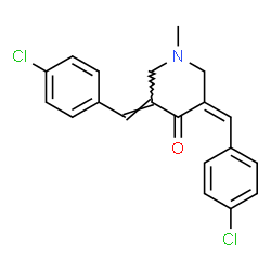 ChemSpider 2D Image | (3Z,5E)-3,5-Bis(4-chlorobenzylidene)-1-methyl-4-piperidinone | C20H17Cl2NO