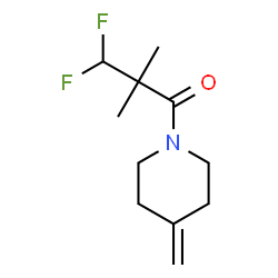 ChemSpider 2D Image | 3,3-Difluoro-2,2-dimethyl-1-(4-methylene-1-piperidinyl)-1-propanone | C11H17F2NO