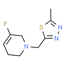 ChemSpider 2D Image | 5-Fluoro-1-[(5-methyl-1,3,4-thiadiazol-2-yl)methyl]-1,2,3,6-tetrahydropyridine | C9H12FN3S