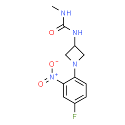 ChemSpider 2D Image | 1-[1-(4-Fluoro-2-nitrophenyl)-3-azetidinyl]-3-methylurea | C11H13FN4O3