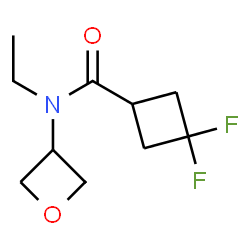 ChemSpider 2D Image | N-Ethyl-3,3-difluoro-N-(3-oxetanyl)cyclobutanecarboxamide | C10H15F2NO2