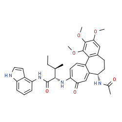 ChemSpider 2D Image | N~2~-[(7S)-7-Acetamido-1,2,3-trimethoxy-9-oxo-5,6,7,9-tetrahydrobenzo[a]heptalen-10-yl]-N-1H-indol-4-yl-L-alloisoleucinamide | C35H40N4O6