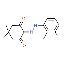 ChemSpider 2D Image | 2-[(3-Chloro-2-methylphenyl)hydrazono]-5,5-dimethyl-1,3-cyclohexanedione | C15H17ClN2O2