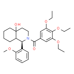 ChemSpider 2D Image | [(1R)-4a-Hydroxy-1-(2-methoxyphenyl)octahydro-2(1H)-isoquinolinyl](3,4,5-triethoxyphenyl)methanone | C29H39NO6
