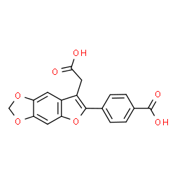 ChemSpider 2D Image | 4-[7-(Carboxymethyl)furo[2,3-f][1,3]benzodioxol-6-yl]benzoic acid | C18H12O7