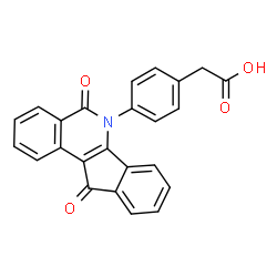 ChemSpider 2D Image | [4-(5,11-Dioxo-5,11-dihydro-6H-indeno[1,2-c]isoquinolin-6-yl)phenyl]acetic acid | C24H15NO4