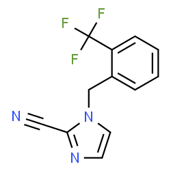 ChemSpider 2D Image | 1-[2-(Trifluoromethyl)benzyl]-1H-imidazole-2-carbonitrile | C12H8F3N3
