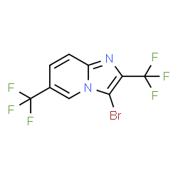 ChemSpider 2D Image | 3-Bromo-2,6-bis(trifluoromethyl)imidazo[1,2-a]pyridine | C9H3BrF6N2
