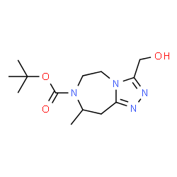 ChemSpider 2D Image | tert-butyl 3-(hydroxymethyl)-8-methyl-8,9-dihydro-5H-[1,2,4]triazolo[4,3-d][1,4]diazepine-7(6H)-carboxylate | C13H22N4O3