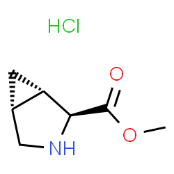 ChemSpider 2D Image | Methyl (1S,2S,5R)-3-azabicyclo[3.1.0]hexane-2-carboxylate hydrochloride (1:1) | C7H12ClNO2