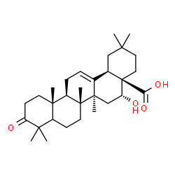 ChemSpider 2D Image | (5xi,16alpha,18alpha)-16-Hydroxy-3-oxoolean-12-en-28-oic acid | C30H46O4