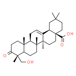ChemSpider 2D Image | (5xi,18alpha)-23-Hydroxy-3-oxoolean-12-en-28-oic acid | C30H46O4