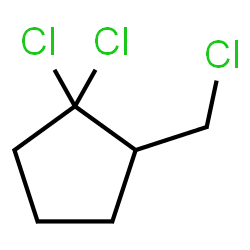 ChemSpider 2D Image | 1,1-Dichloro-2-(chloromethyl)cyclopentane | C6H9Cl3