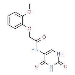 ChemSpider 2D Image | N-(2,4-Dioxo-1,2,3,4-tetrahydro-5-pyrimidinyl)-2-(2-methoxyphenoxy)acetamide | C13H13N3O5
