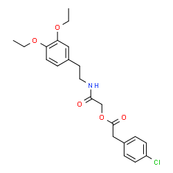 ChemSpider 2D Image | 2-{[2-(3,4-Diethoxyphenyl)ethyl]amino}-2-oxoethyl (4-chlorophenyl)acetate | C22H26ClNO5