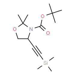 ChemSpider 2D Image | 2-Methyl-2-propanyl 2,2-dimethyl-4-[(trimethylsilyl)ethynyl]-1,3-oxazolidine-3-carboxylate | C15H27NO3Si