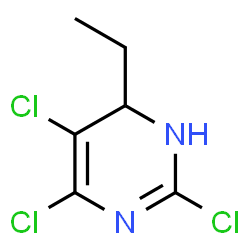 ChemSpider 2D Image | 2,4,5-Trichloro-6-ethyl-1,6-dihydropyrimidine | C6H7Cl3N2