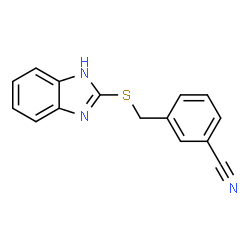 ChemSpider 2D Image | 3-[(1H-Benzimidazol-2-ylsulfanyl)methyl]benzonitrile | C15H11N3S