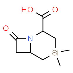 ChemSpider 2D Image | 4,4-Dimethyl-8-oxo-1-aza-4-silabicyclo[4.2.0]octane-2-carboxylic acid | C9H15NO3Si