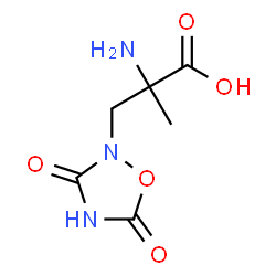 ChemSpider 2D Image | 2-Amino-3-(3,5-dioxo-1,2,4-oxadiazolidin-2-yl)-2-methylpropanoic acid | C6H9N3O5