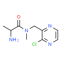 ChemSpider 2D Image | N-[(3-Chloro-2-pyrazinyl)methyl]-N-methylalaninamide | C9H13ClN4O