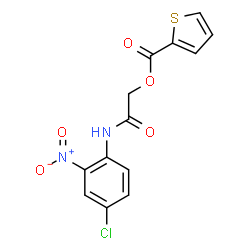 ChemSpider 2D Image | 2-[(4-Chloro-2-nitrophenyl)amino]-2-oxoethyl 2-thiophenecarboxylate | C13H9ClN2O5S