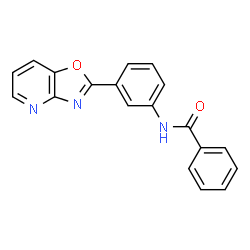 ChemSpider 2D Image | N-[3-([1,3]Oxazolo[4,5-b]pyridin-2-yl)phenyl]benzamide | C19H13N3O2
