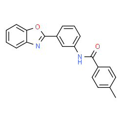 ChemSpider 2D Image | N-[3-(1,3-Benzoxazol-2-yl)phenyl]-4-methylbenzamide | C21H16N2O2