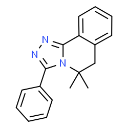 ChemSpider 2D Image | 5,5-Dimethyl-3-phenyl-5,6-dihydro[1,2,4]triazolo[3,4-a]isoquinoline | C18H17N3