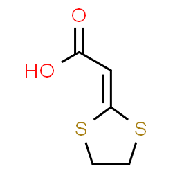 ChemSpider 2D Image | 1,3-Dithiolan-2-ylideneacetic acid | C5H6O2S2