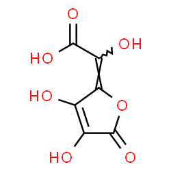 ChemSpider 2D Image | (2Z)-(3,4-Dihydroxy-5-oxo-2(5H)-furanylidene)(hydroxy)acetic acid | C6H4O7