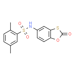 ChemSpider 2D Image | 2,5-Dimethyl-N-(2-oxo-1,3-benzoxathiol-5-yl)benzenesulfonamide | C15H13NO4S2