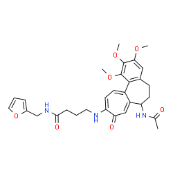 ChemSpider 2D Image | 4-[(7-Acetamido-1,2,3-trimethoxy-9-oxo-5,6,7,9-tetrahydrobenzo[a]heptalen-10-yl)amino]-N-(2-furylmethyl)butanamide | C30H35N3O7