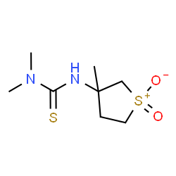ChemSpider 2D Image | 1,1-dimethyl-3-(4-methyl-1-oxido-1-oxo-3,5-dihydro-2H-thiophen-4-yl)thiourea | C8H16N2O2S2