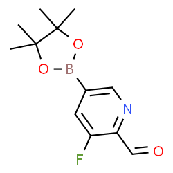 ChemSpider 2D Image | 3-Fluoro-5-(4,4,5,5-tetramethyl-1,3,2-dioxaborolan-2-yl)-2-pyridinecarbaldehyde | C12H15BFNO3