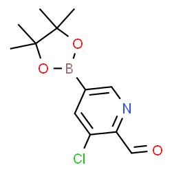 ChemSpider 2D Image | 3-Chloro-5-(4,4,5,5-tetramethyl-1,3,2-dioxaborolan-2-yl)-2-pyridinecarbaldehyde | C12H15BClNO3