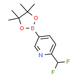 ChemSpider 2D Image | 2-(Difluoromethyl)-5-(4,4,5,5-tetramethyl-1,3,2-dioxaborolan-2-yl)pyridine | C12H16BF2NO2