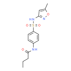 ChemSpider 2D Image | N-{4-[(5-Methyl-1,2-oxazol-3-yl)sulfamoyl]phenyl}butanamide | C14H17N3O4S