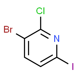ChemSpider 2D Image | 3-Bromo-2-chloro-6-iodopyridine | C5H2BrClIN