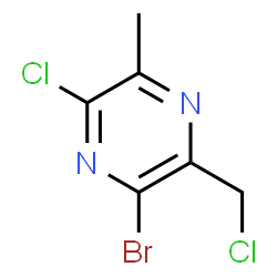 ChemSpider 2D Image | 2-Bromo-6-chloro-3-(chloromethyl)-5-methylpyrazine | C6H5BrCl2N2
