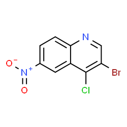 ChemSpider 2D Image | 3-Bromo-4-chloro-6-nitroquinoline | C9H4BrClN2O2