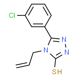 ChemSpider 2D Image | 5-(3-chlorophenyl)-4-(prop-2-en-1-yl)-2H-1,2,4-triazole-3-thione | C11H10ClN3S